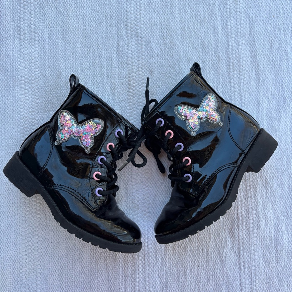 Jellypop girls black butterfly boots size 10m - Picture 2 of 7